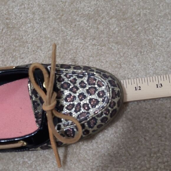 Sperry Women's Topsider Leopard Print Loafers - Black and Tan Sz 11M - Picture 8 of 9